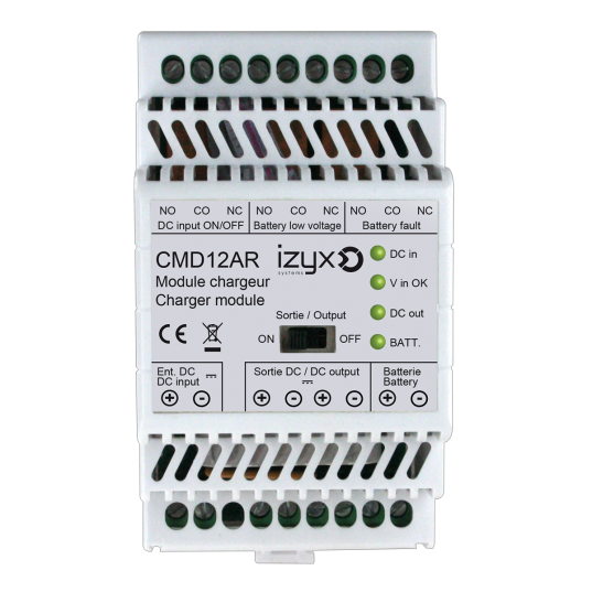 Module chargeur rail DIN 3M + 3 relais défaut pour PSDX 12V (sauf PSDX1201.5)