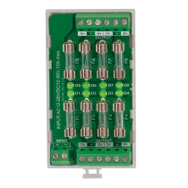 Carte multivoies rail DIN 3M 12-24V AC / 12-48V DC - 8 fusibles / 8 LEDs vertes