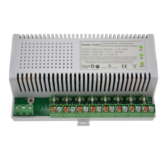 Module alimentation PSXMV 10M 8 voies 230V AC / 12V DC (12-14V) / 8A