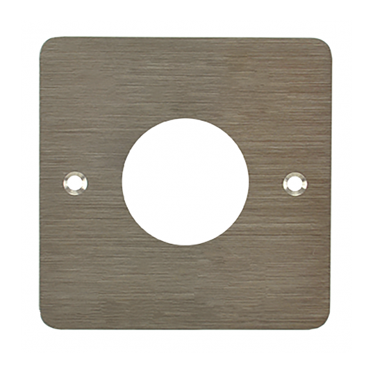 Plaque acier inoxydable 80 x 80 mm perçage diam. 38 mm