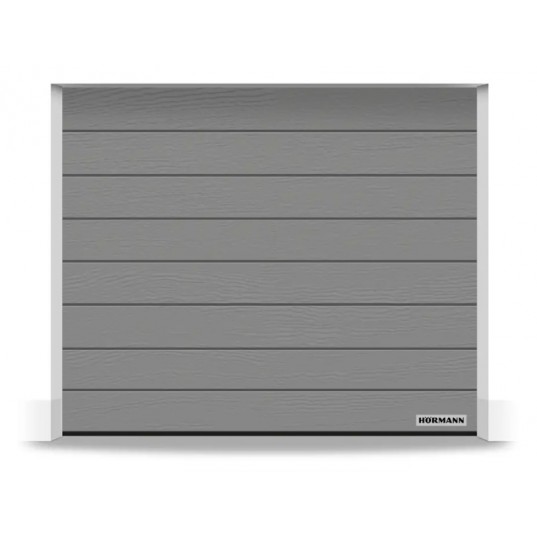 Porte Sectionnelle Hormann Renomatic Motorisée L2375 H1900 Woodgrain RAL 9007 Aluminium Gris