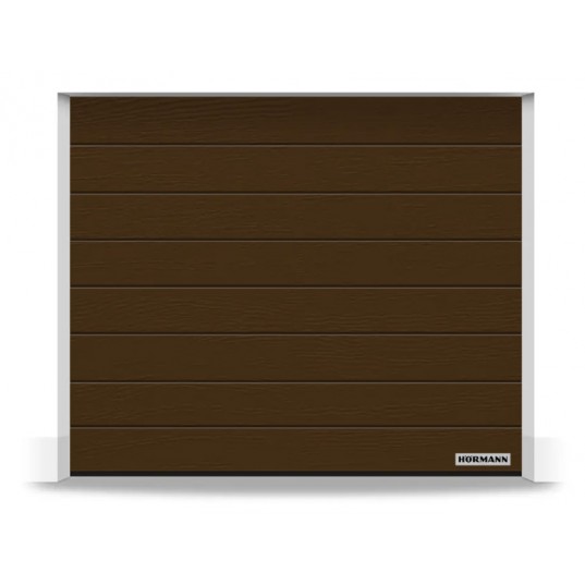 Porte Sectionnelle Hormann Renomatic Motorisée L2500 H1900 Woodgrain RAL 8028 Brun Terre